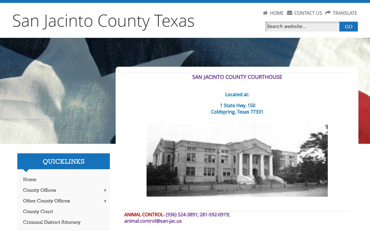 San Jacinto County criminal records office directory