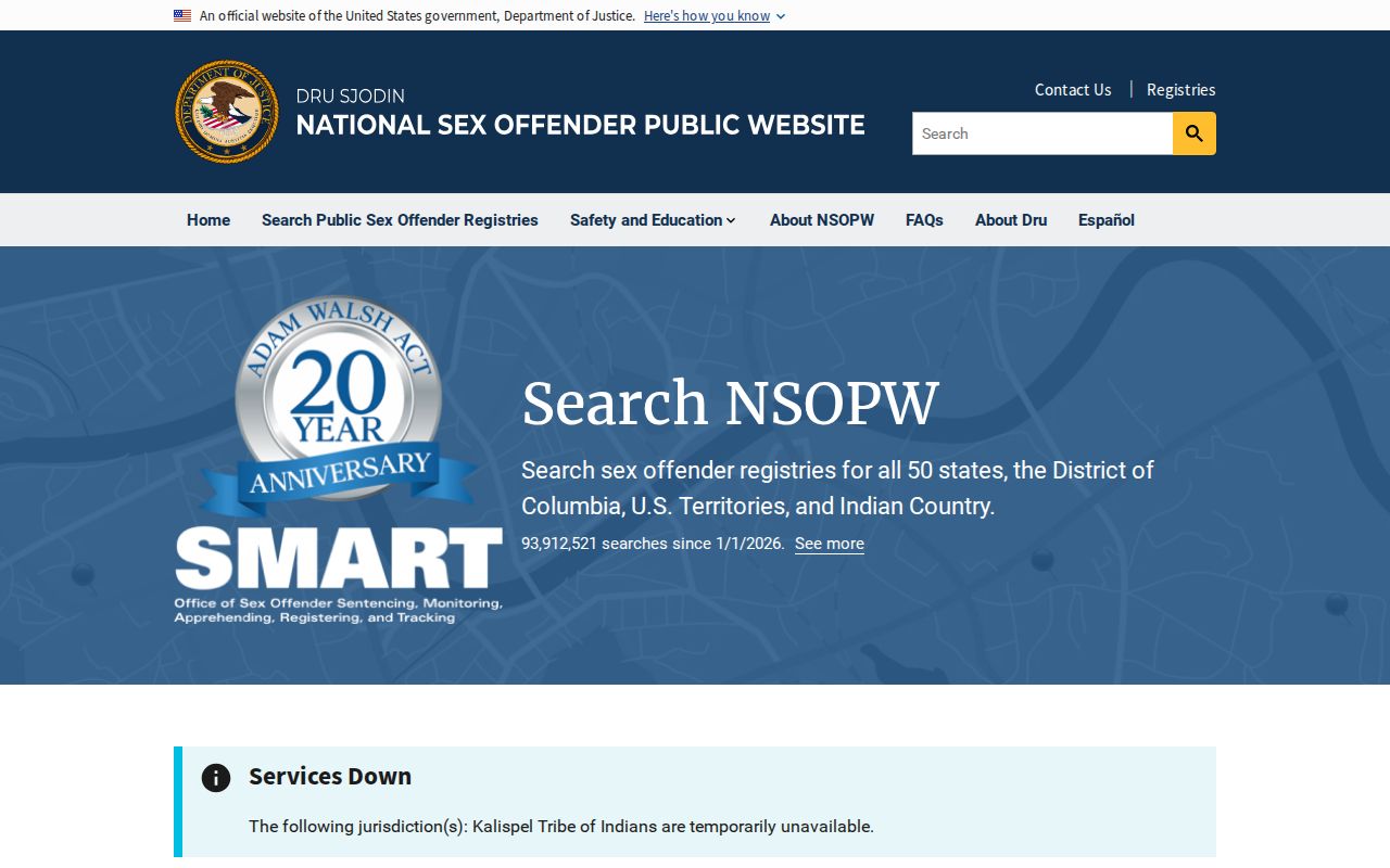 NSOPW national search used with San Jacinto County sex offender records